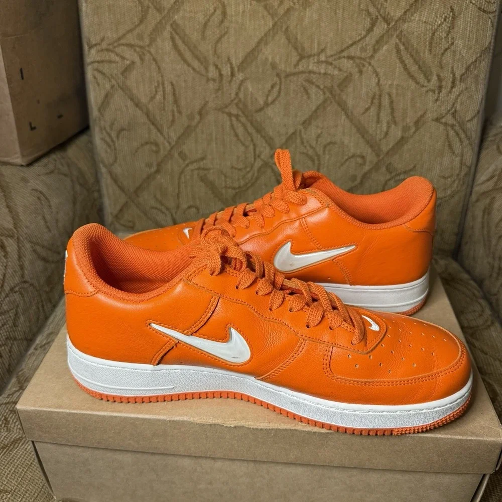 Nike Air Force 1 Jewel Color of the Month Safety Orange Mens Size 12 FJ1044-800